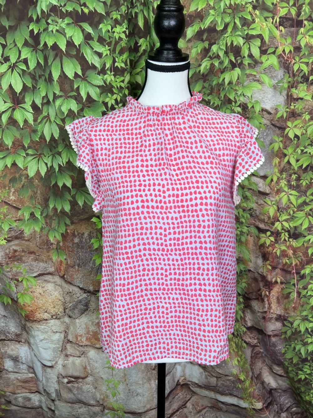 THML Powder Blue and Pink Ruffled Blouse, S - Picture 2 of 12